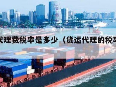 货运代理费税率是多少（货运代理的税率是多少）