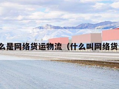 什么是网络货运物流（什么叫网络货运）