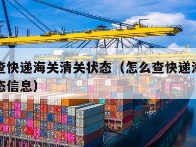 怎么查快递海关清关状态（怎么查快递海关清关状态信息）