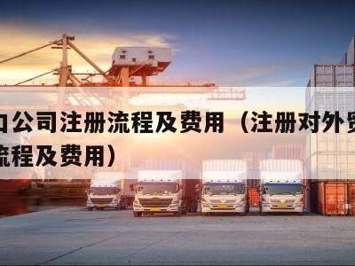 进出口公司注册流程及费用（注册对外贸易公司的流程及费用）