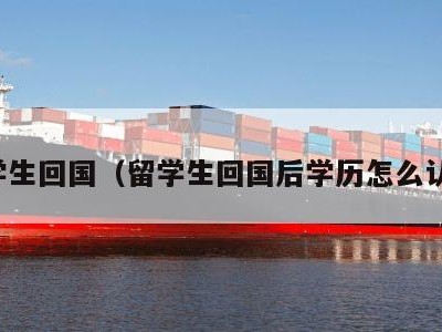 留学生回国（留学生回国后学历怎么认证）