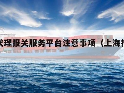 上海代理报关服务平台注意事项（上海报关单）