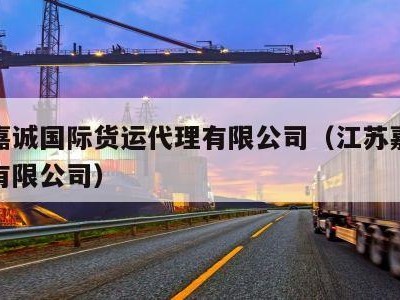 江苏嘉诚国际货运代理有限公司（江苏嘉诚新材料有限公司）